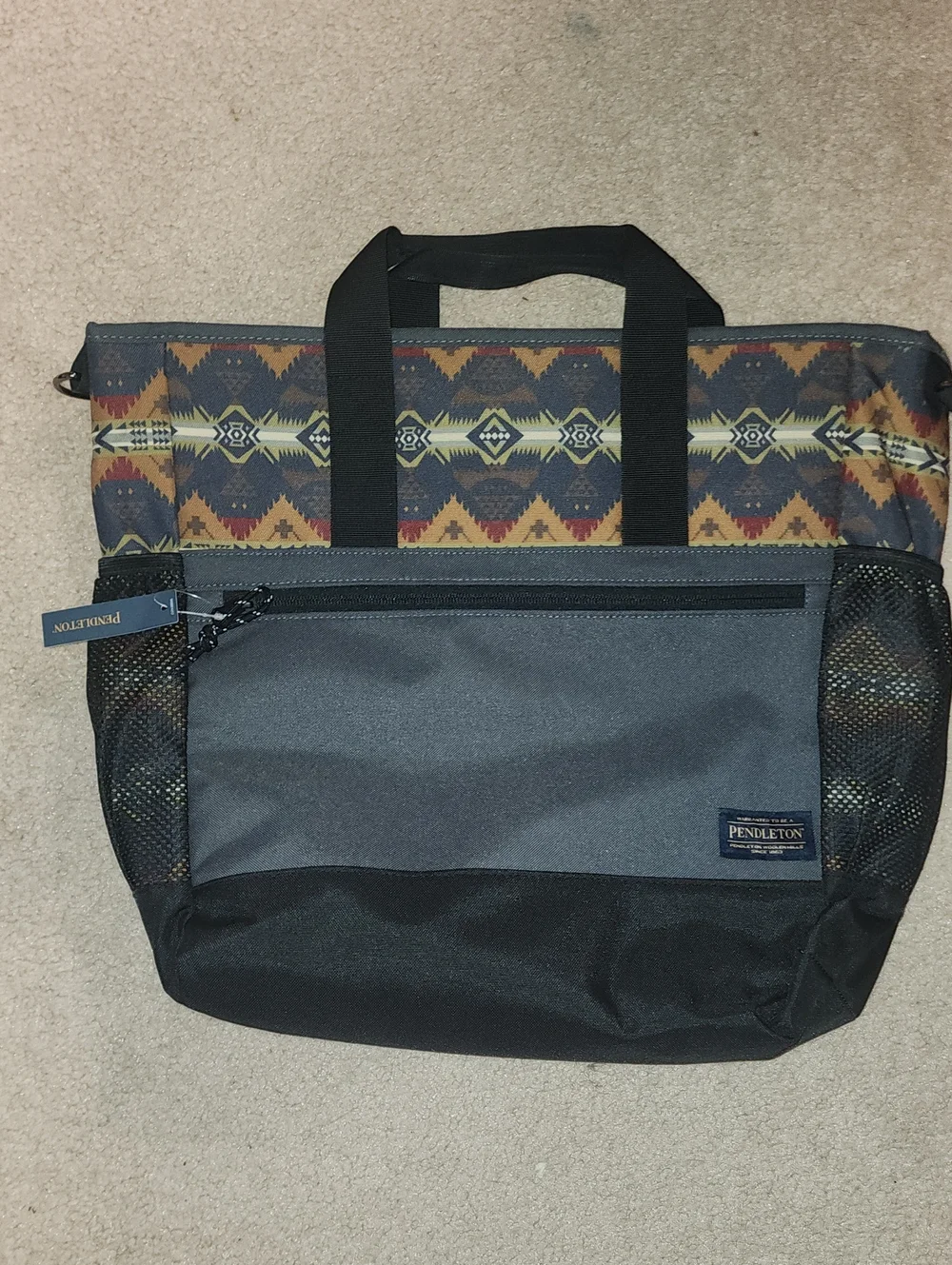 Pendleton Men's Aztec Pattern Grey & Black Tote Bag